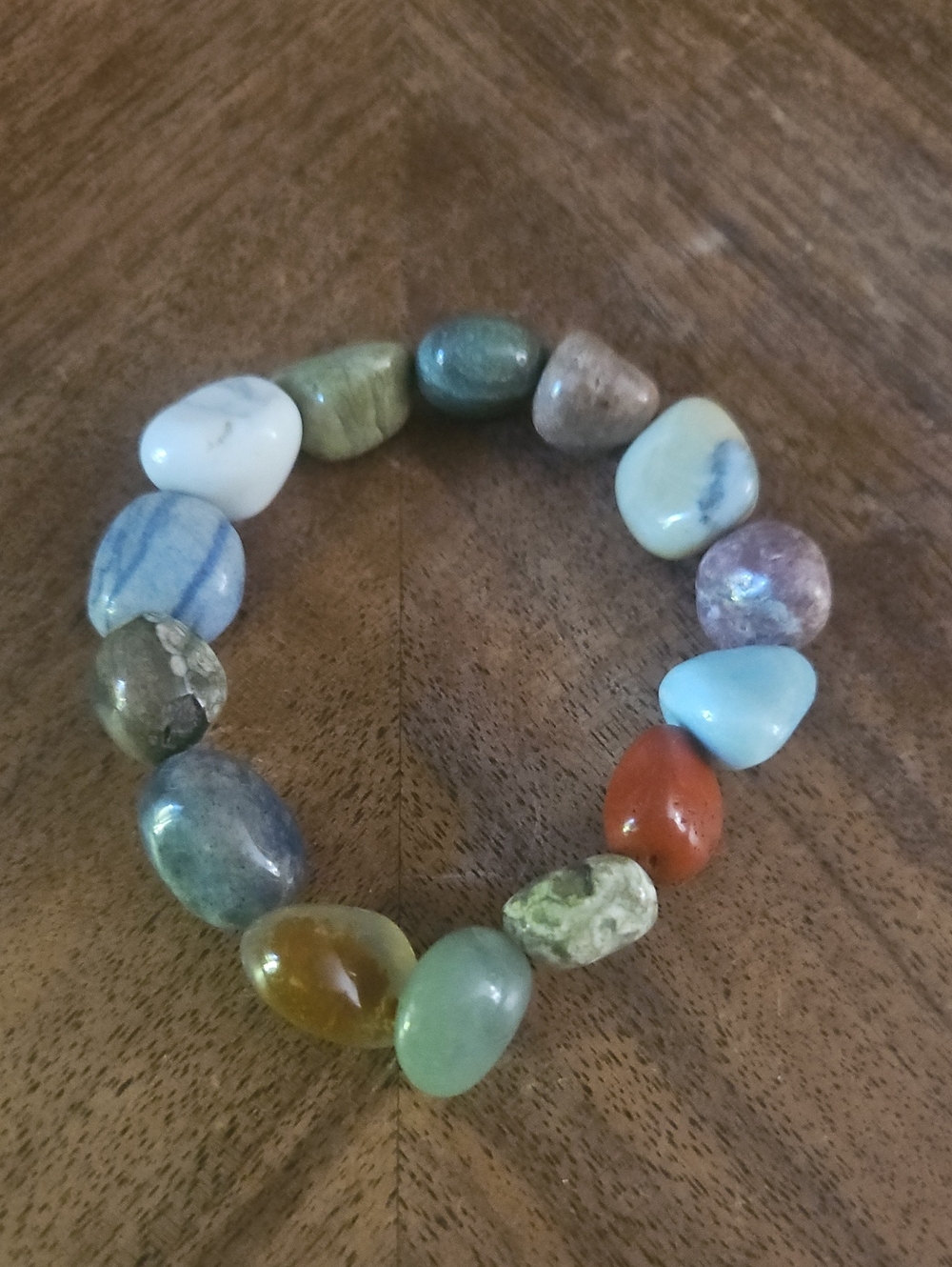 ✨ Boho Natural Mixed Gemstone Tumbled Stone Stretch Bracelet | Crystal Nuggets